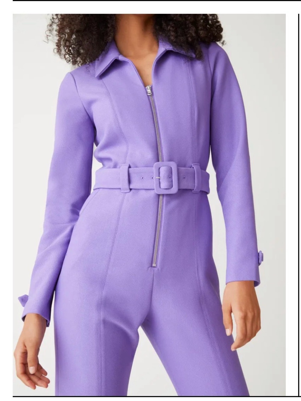 & Other Stories Purple Front-Zip Jumpsuit